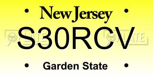 S30RCV New Jersey License Plate