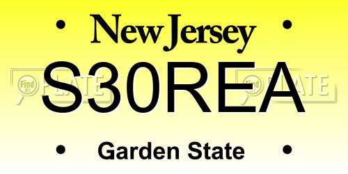 S30REA New Jersey License Plate