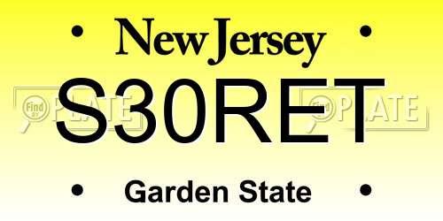 S30RET New Jersey License Plate