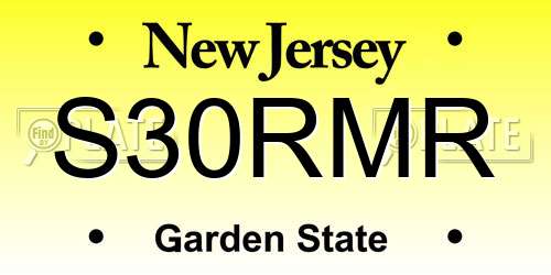 S30RMR New Jersey License Plate