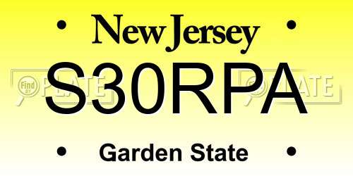 S30RPA New Jersey License Plate
