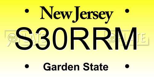 S30RRM New Jersey License Plate