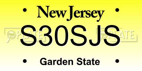 S30SJS New Jersey License Plate