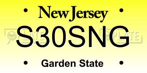 S30SNG New Jersey License Plate