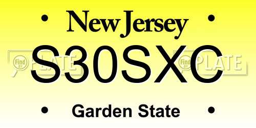 S30SXC New Jersey License Plate