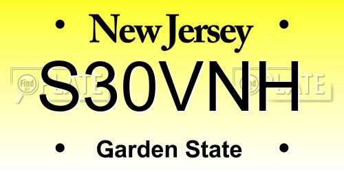 S30VNH New Jersey License Plate
