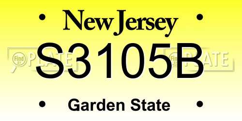 S3105B New Jersey License Plate