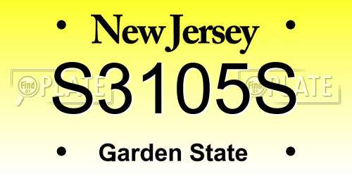 S3105S New Jersey License Plate