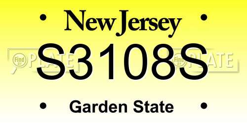 S3108S New Jersey License Plate