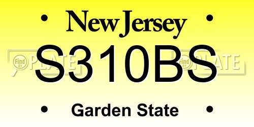S310BS New Jersey License Plate