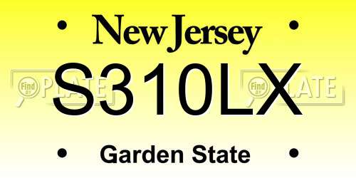 S310LX New Jersey License Plate