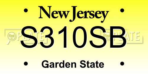 S310SB New Jersey License Plate