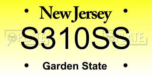 S310SS New Jersey License Plate