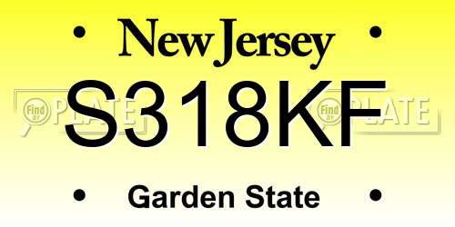 S318KF New Jersey License Plate