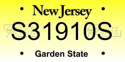 S31910S New Jersey License Plate