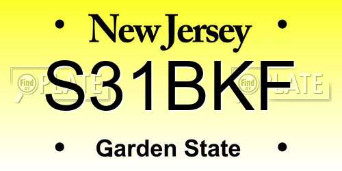 S31BKF New Jersey License Plate