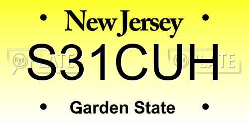 S31CUH New Jersey License Plate