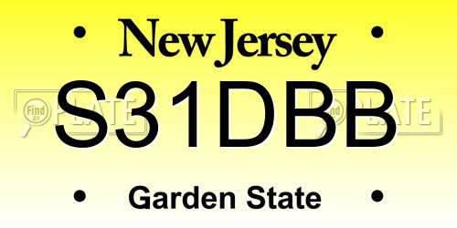S31DBB New Jersey License Plate