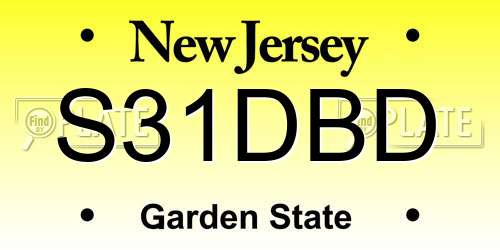 S31DBD New Jersey License Plate