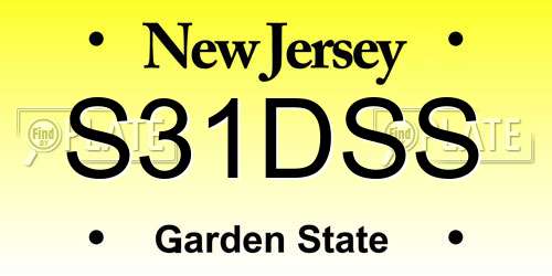 S31DSS New Jersey License Plate