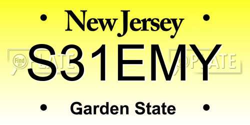 S31EMY New Jersey License Plate