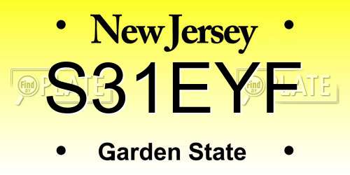 S31EYF New Jersey License Plate