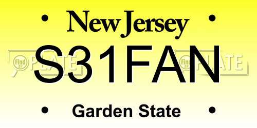 S31FAN New Jersey License Plate