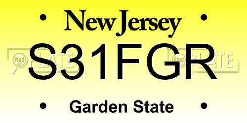 S31FGR New Jersey License Plate