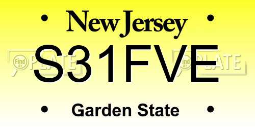 S31FVE New Jersey License Plate