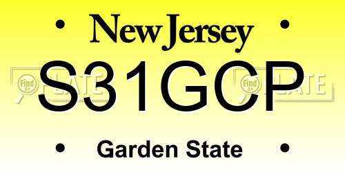 S31GCP New Jersey License Plate