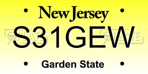 S31GEW New Jersey License Plate