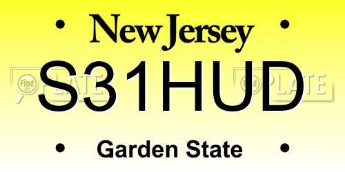 S31HUD New Jersey License Plate