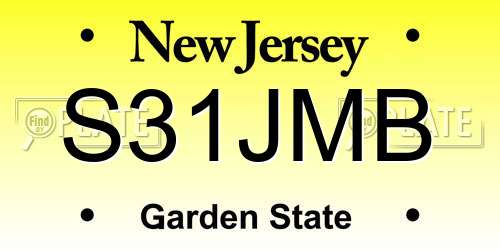 S31JMB New Jersey License Plate