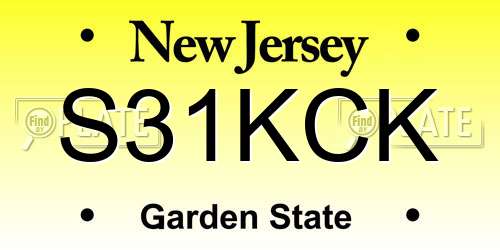 S31KCK New Jersey License Plate