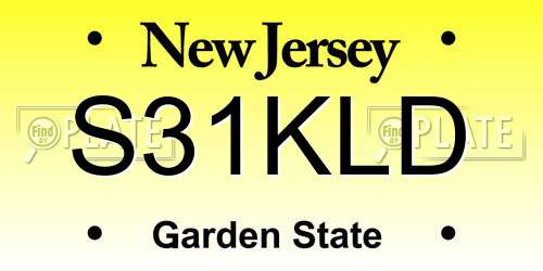 S31KLD New Jersey License Plate