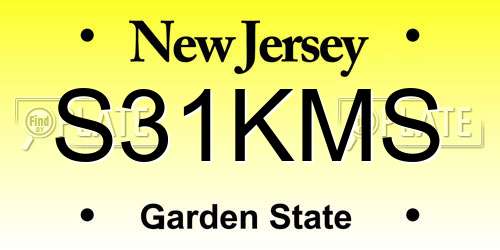 S31KMS New Jersey License Plate