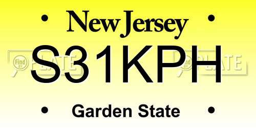 S31KPH New Jersey License Plate