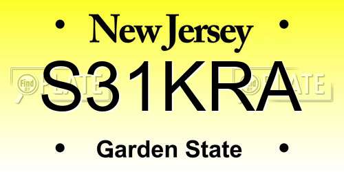 S31KRA New Jersey License Plate