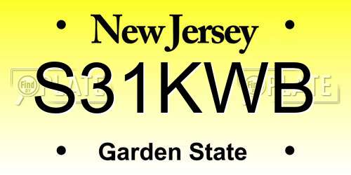 S31KWB New Jersey License Plate