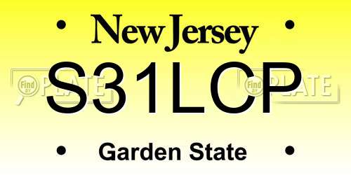 S31LCP New Jersey License Plate