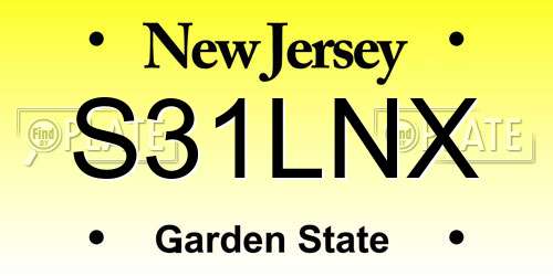 S31LNX New Jersey License Plate