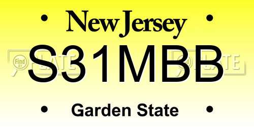 S31MBB New Jersey License Plate