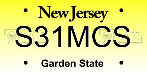 S31MCS New Jersey License Plate