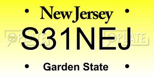 S31NEJ New Jersey License Plate