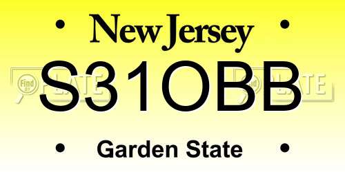 S31OBB New Jersey License Plate