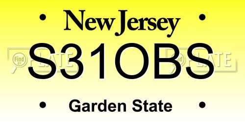 S31OBS New Jersey License Plate