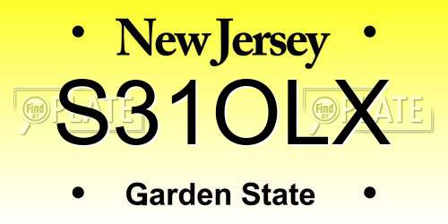 S31OLX New Jersey License Plate