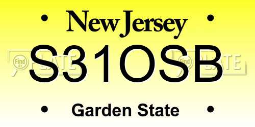 S31OSB New Jersey License Plate