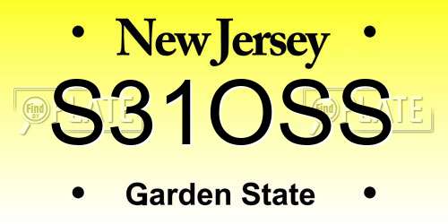 S31OSS New Jersey License Plate