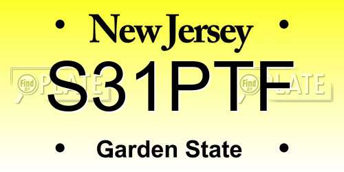 S31PTF New Jersey License Plate